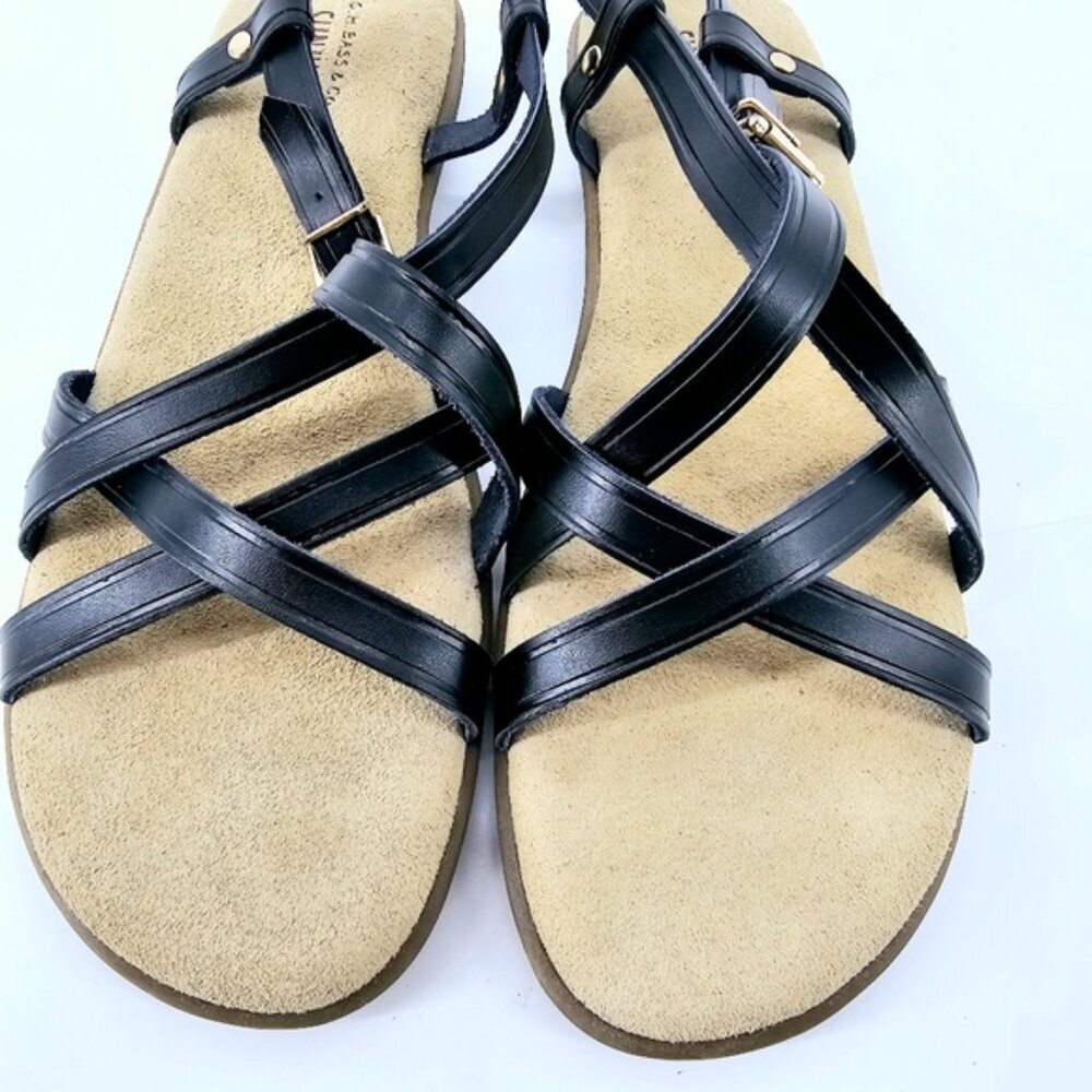 G. H. Bass Co. SUNJUNS Women's 10W Margie Black & Tan Classic Comfort Sandals - Picture 7 of 9